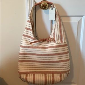 Luck Brand Purse, Cotton with faux leather trim